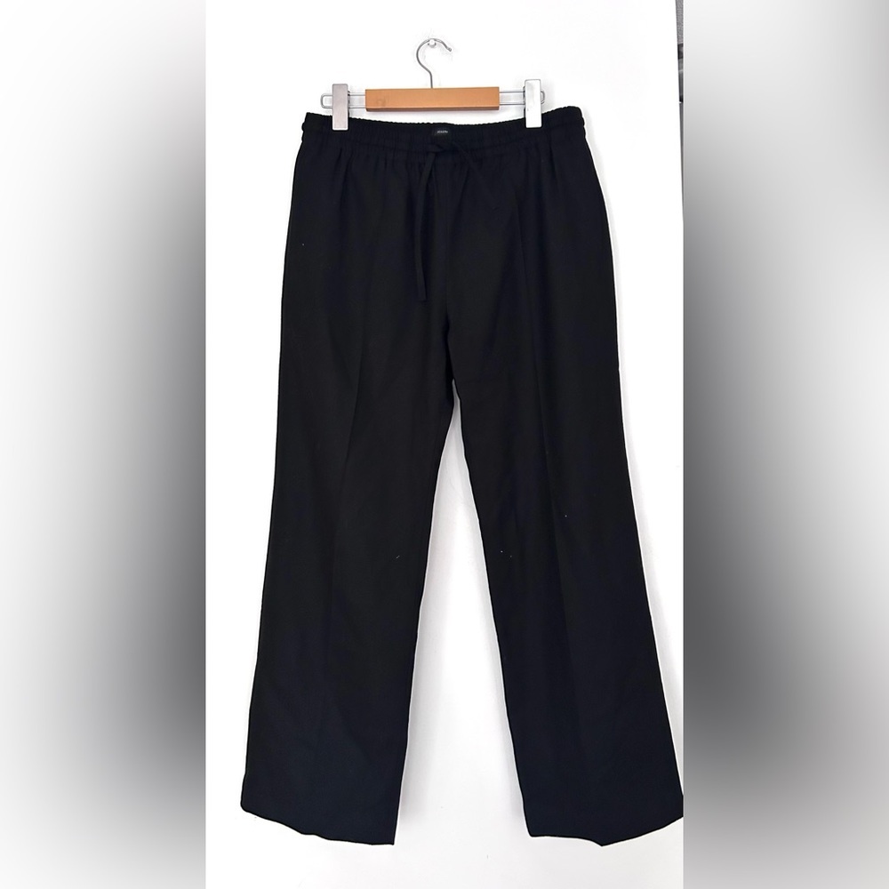 Joseph Black Wool Lula Elastic Waist Trousers Size 6